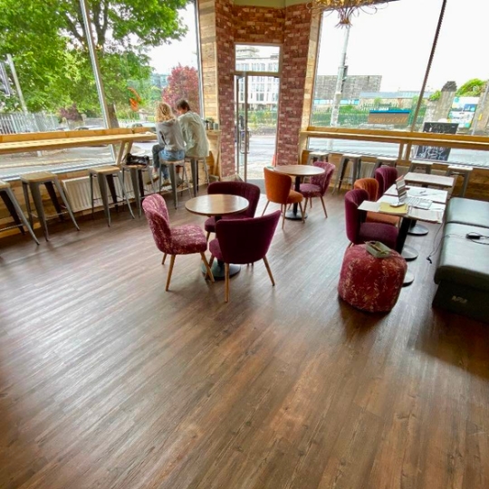 Luxury Vinyl Tile flooring in a local business